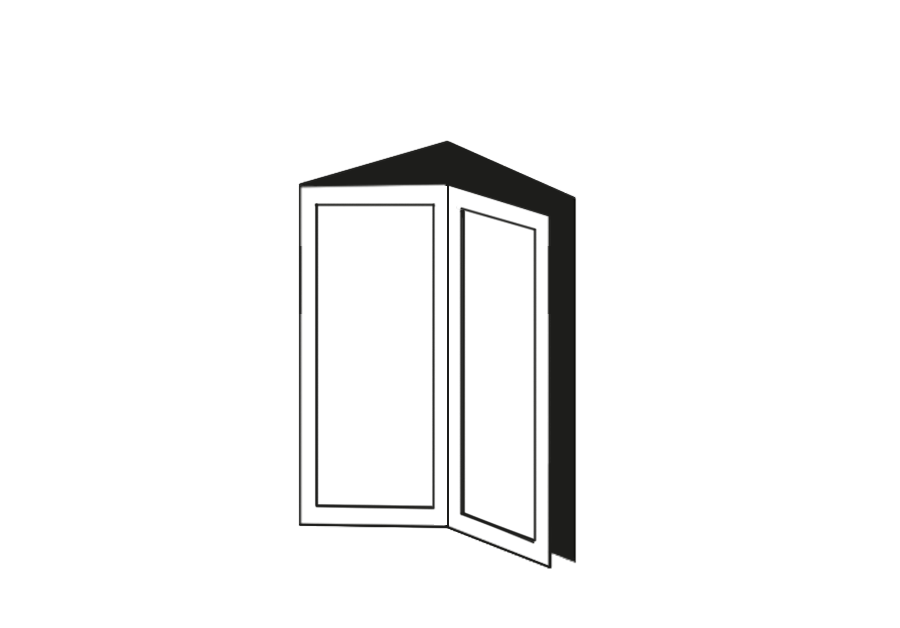 Slim Corner cabinet door 2pcs 25x80