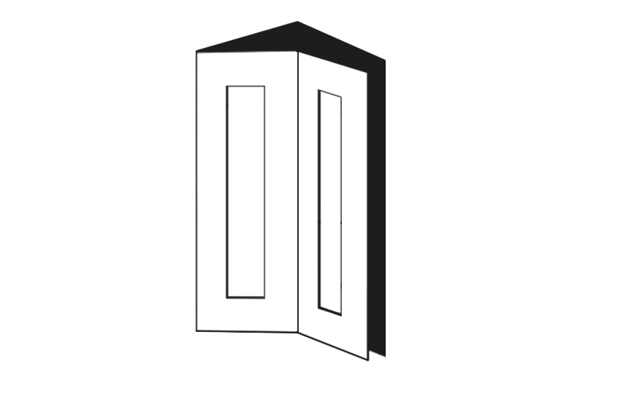 Discreet Porte d'armoire d'angle 2pcs 30x70